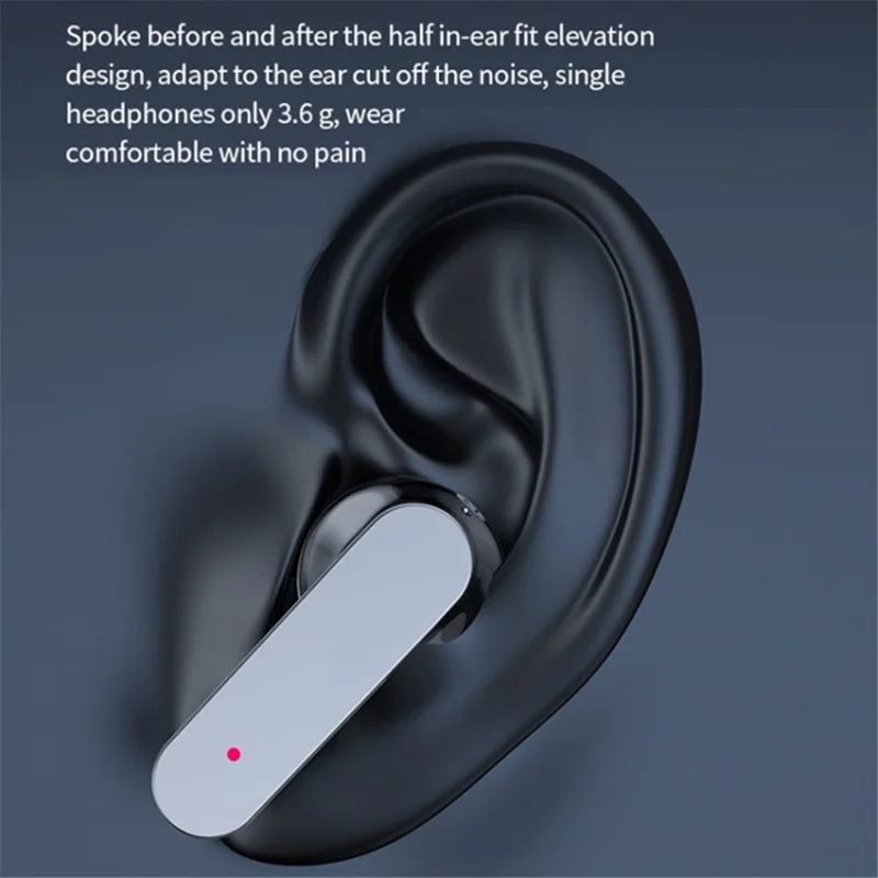 K30 Transparent Capsule Digital Touch Bluetooth-compatible Headset Half-In-Ear Wireless Earbuds with 200mAh Charging Case - Pink
