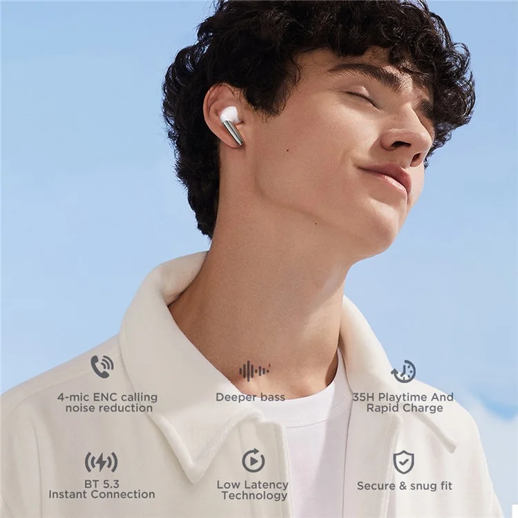 JOYROOM JR-BB1 Беспроводные Bluetooth-наушники с сабвуфером, Водонепроницаемые Вкладыши - Белый