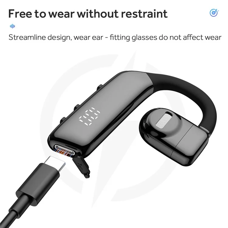I5 Single Ear Wireless Bluetooth-compatible Headset 180-Degree Rotating Earphone OWS Bone Conduction Headphone (No CE)