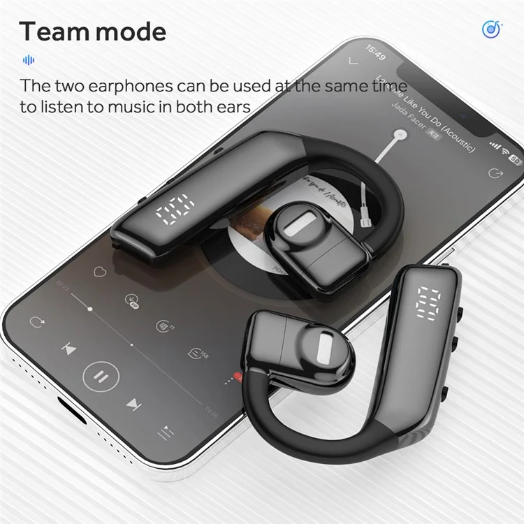 I5 Single Ear Wireless Bluetooth-compatible Headset 180-Degree Rotating Earphone OWS Bone Conduction Headphone (No CE)
