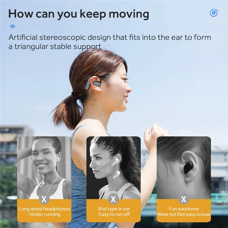 I5 Single Ear Wireless Bluetooth-compatible Headset 180-Degree Rotating Earphone OWS Bone Conduction Headphone (No CE)