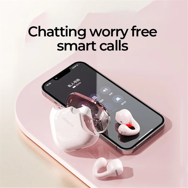LENOVO Thinkplus XT61 Bluetooth Earphones Clip-on Sports Wireless Headphones Stereo Noise Reduction Earbuds - White