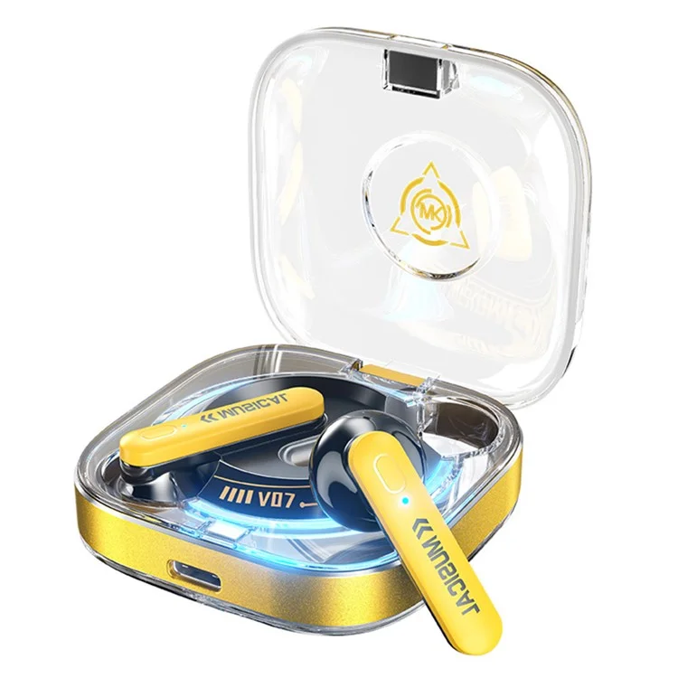 WEKOME V07 Vanguard Series Auriculares inalámbricos Sport Bluetooth 5.3 Auriculares Noise Cancelling - Amarillo