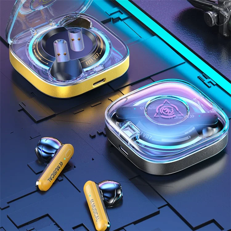 WEKOME V07 Vanguard Series Auriculares inalámbricos Sport Bluetooth 5.3 Auriculares Noise Cancelling - Amarillo