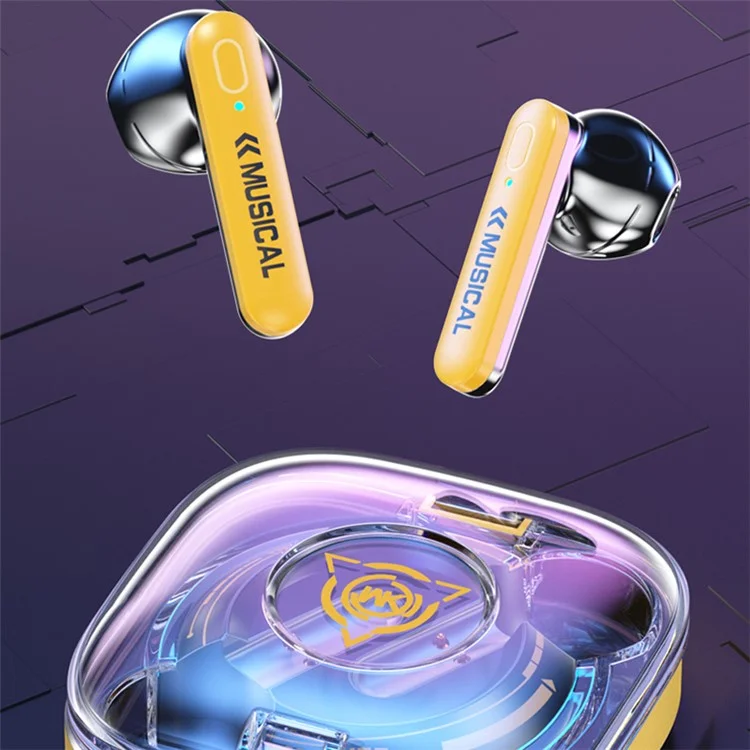 WEKOME V07 Vanguard Series Auriculares inalámbricos Sport Bluetooth 5.3 Auriculares Noise Cancelling - Amarillo