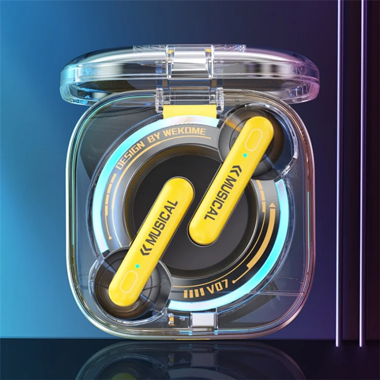 WEKOME V07 Vanguard Series Auriculares inalámbricos Sport Bluetooth 5.3 Auriculares Noise Cancelling - Amarillo