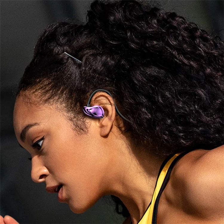 Cuffie Open Ear a Conduzione Ossea Bluetooth 5.3 Senza Fili Auricolari Neckband con Microfono - Blu