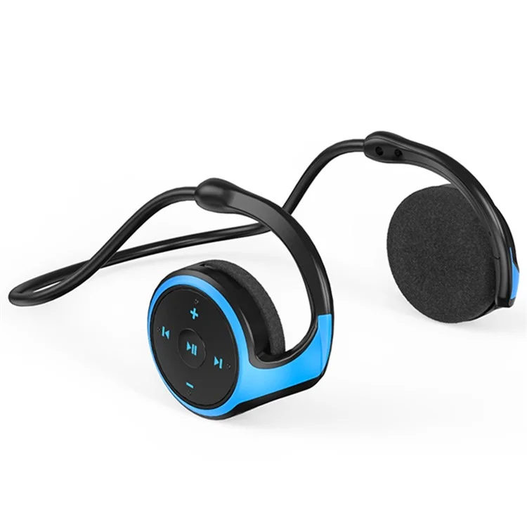 Écouteurs stéréo sans fil Bluetooth avec micro A23 Double Ear Neck Hanging - Noir / Bleu