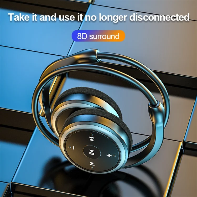 Écouteurs stéréo sans fil Bluetooth avec micro A23 Double Ear Neck Hanging - Noir / Bleu
