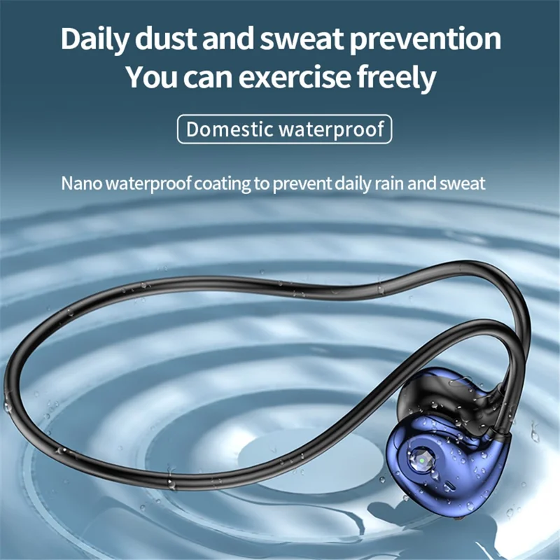 A59 Open Ear Air Conduction Bluetooth-compatible Headphones BT5.3 Wireless Neckband Headphones with Mic - Tarnish