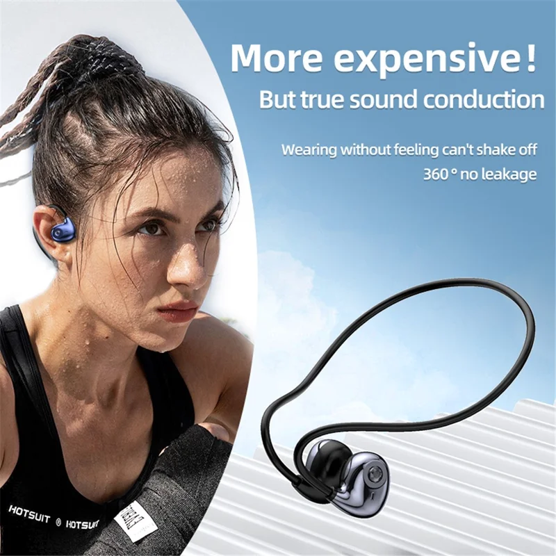 A59 Open Ear Air Conduction Bluetooth-compatible Headphones BT5.3 Wireless Neckband Headphones with Mic - Tarnish