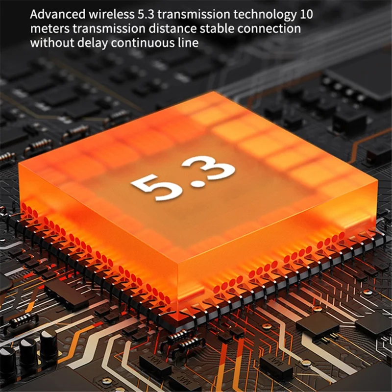 TM50 Half-In-Ear Low Latency TWS Earbuds Sports Bluetooth-compatible Headset with Digital Display - Black