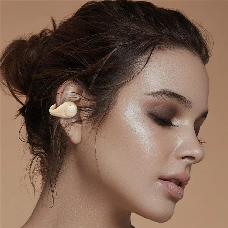 Écouteurs Bluetooth 5.3 GK10 à conduction osseuse, casque antibruit à pince pour le sport - Nude