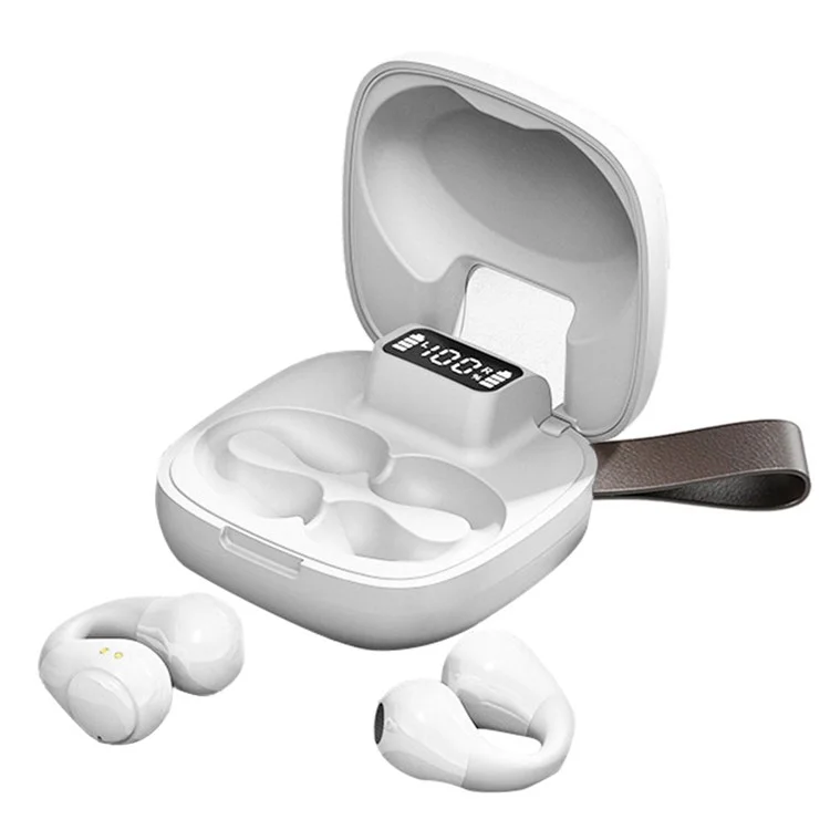 GK10 Bluetooth-compatible 5.3 Earbuds Bone Conduction Headphones Clip-on Noise Canceling Sports Headset - White