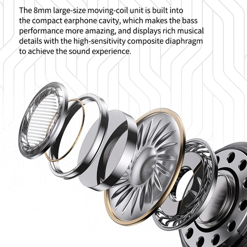 TM60 Digital Display Bluetooth-compatible Headset Transparent Half-In-Ear TWS Earbuds Low Latency Headphones - Pink