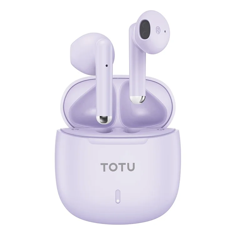 TOTU BE-12-TWS Bluetooth-compatible Headset Low Delay Headphone Wireless Waterproof Earphone with Charging Bin - Purple
