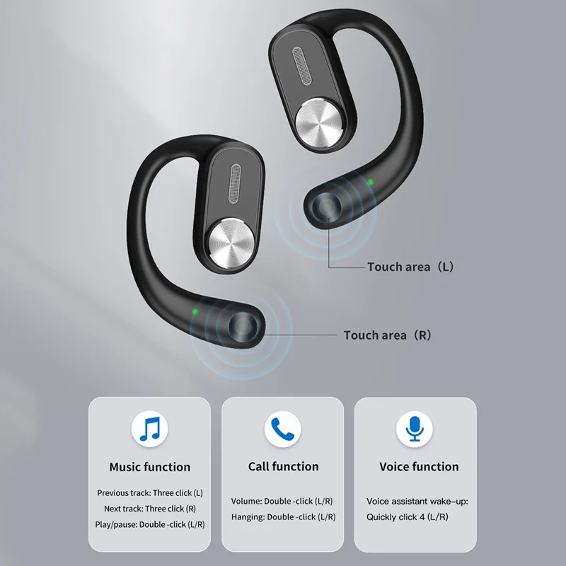 TOTU BE-1-OWS Earhook Hanging Headset Bluetooth-compatible Wireless Headphone Earphone with Charging Bin - White