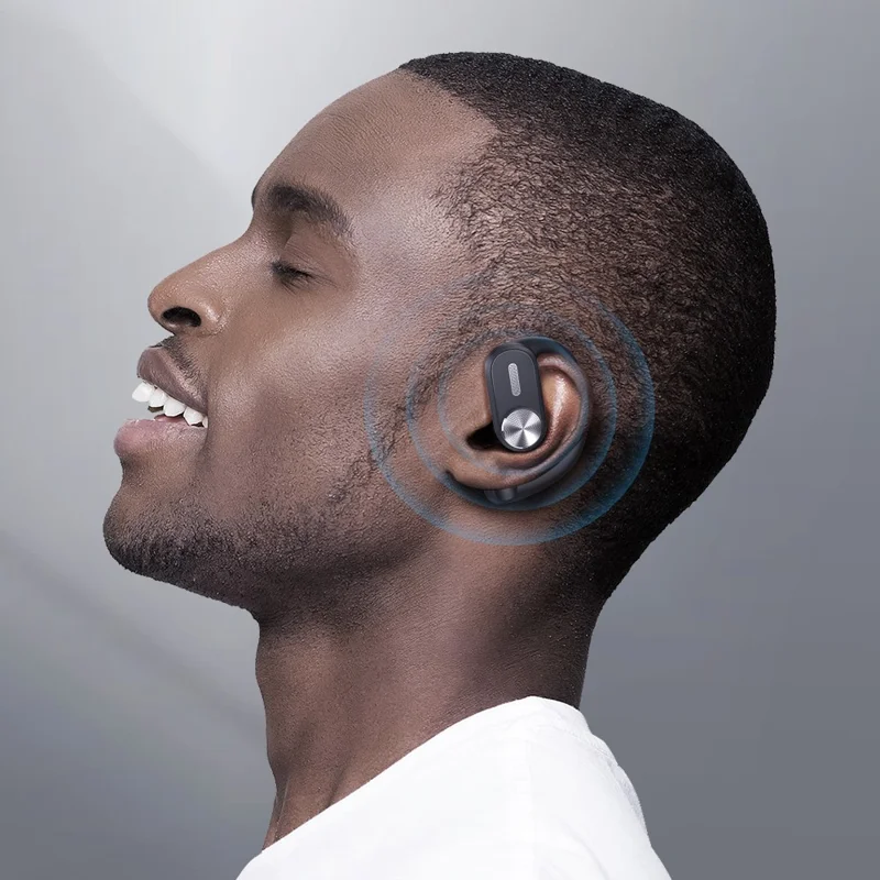 TOTU BE-1-OWS Earhook Hanging Headset Bluetooth-compatible Wireless Headphone Earphone with Charging Bin - White