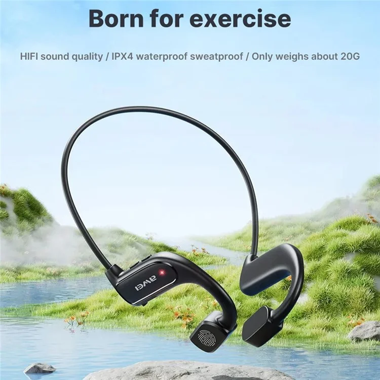 AWEI A897BL Air Condução Air Bluetooth Sports Headset Property Weeless Fone de Fone de Ouvido Sem Fio