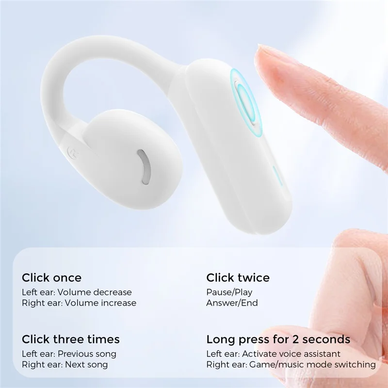 AHASTYLE WG134 Écouteurs avec Boucle Auriculaire en Silicone, Écouteurs Sans Fil Open Ear, Écouteurs Bluetooth