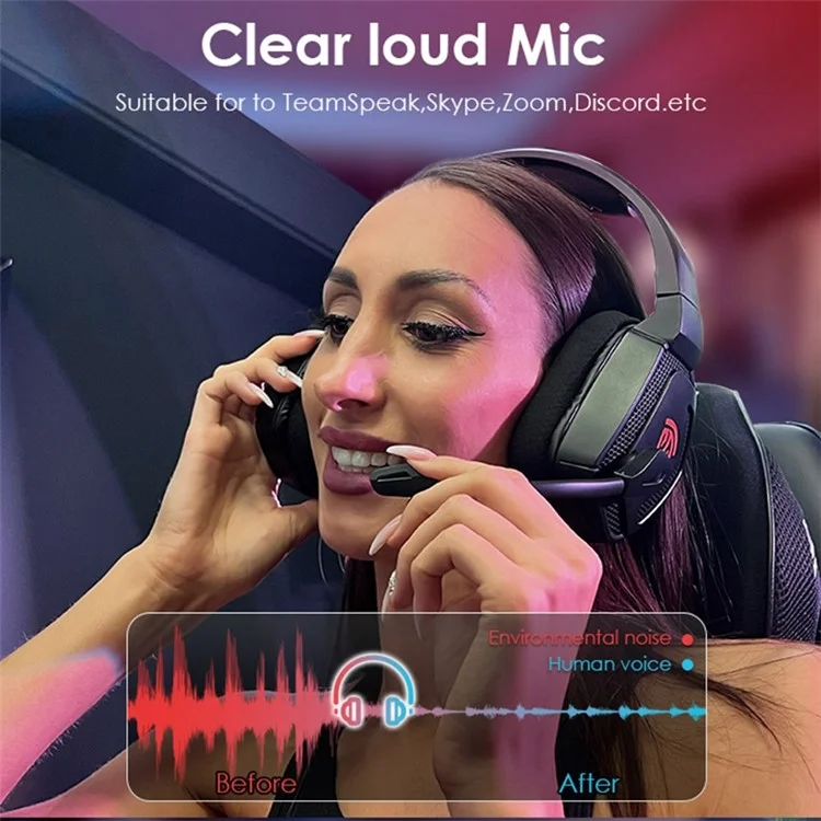 Auriculares Bluetooth Inalámbricos Easysmx C07W Con Auriculares de Juegos USB de 2.4GHz de 2.4GHz Para PC, PS5, PS4
