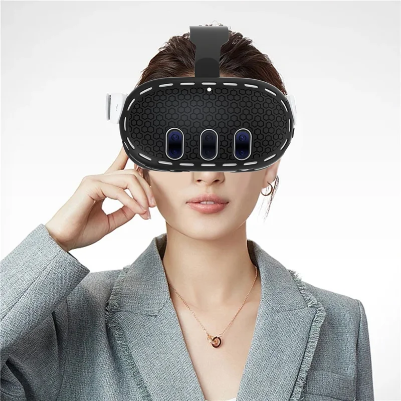 Protective Case for Meta Quest 3 VR Headset Anti-scratch Silicone Skin Cover - White