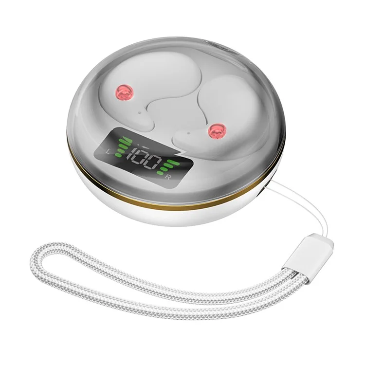 J1 Invisible Sleep Earbuds Wireless Bluetooth-compatible 5.3 Noise Canceling Headphones for Side Sleepers - White