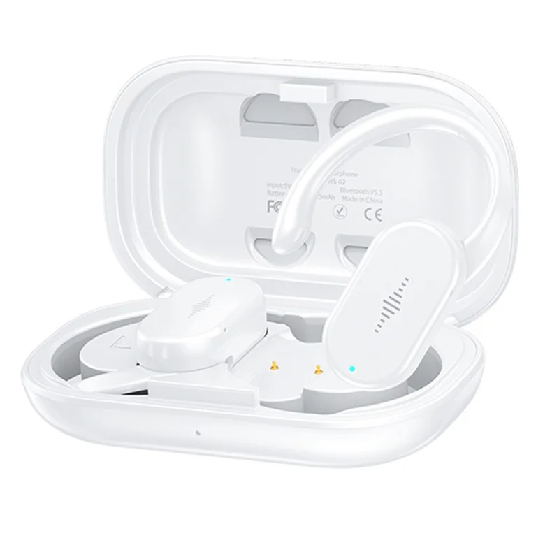 WEKOME WS-02 Rotary Ear Hook Bluetooth-compatible Earphones Waterproof Wireless Sports Headphones - White