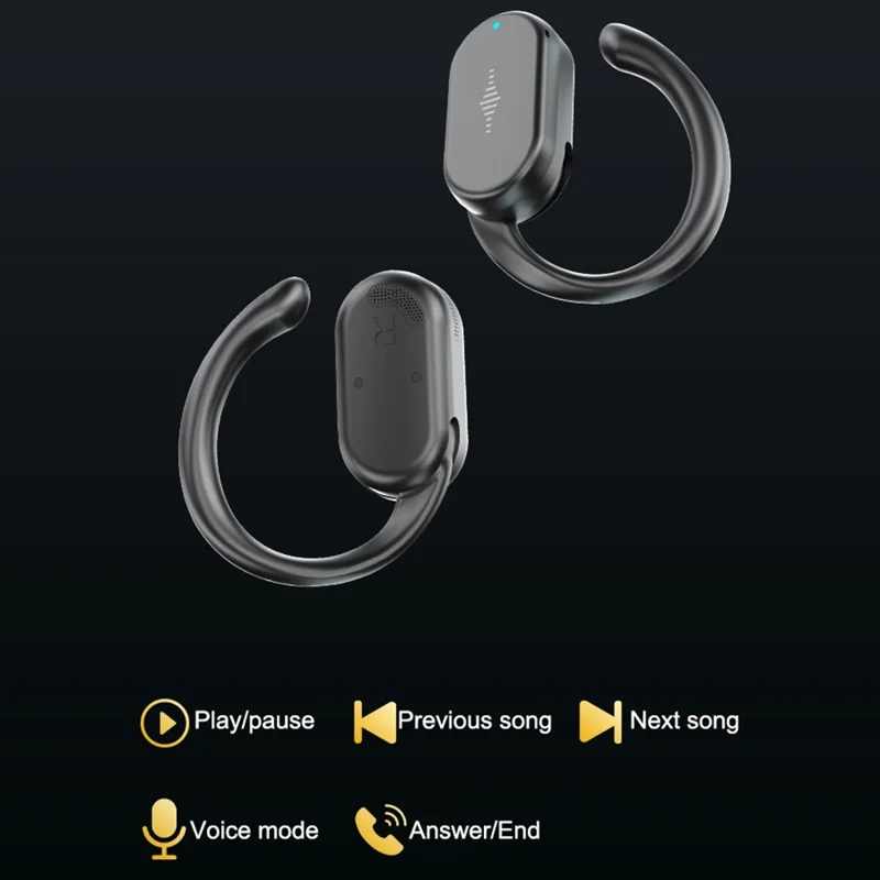 WEKOME WS-02 Rotary Ear Hook Bluetooth-compatible Earphones Waterproof Wireless Sports Headphones - White