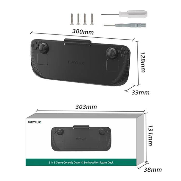 HIFYLUX ST-ZF40 Para Steam Deck Estuche de Protección Plástico 3 en 1 Visera de Sol Consola de Juego Soporte de Escritorio