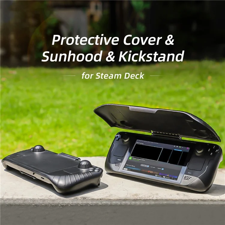 HIFYLUX ST-ZF40 Para Steam Deck Estuche de Protección Plástico 3 en 1 Visera de Sol Consola de Juego Soporte de Escritorio