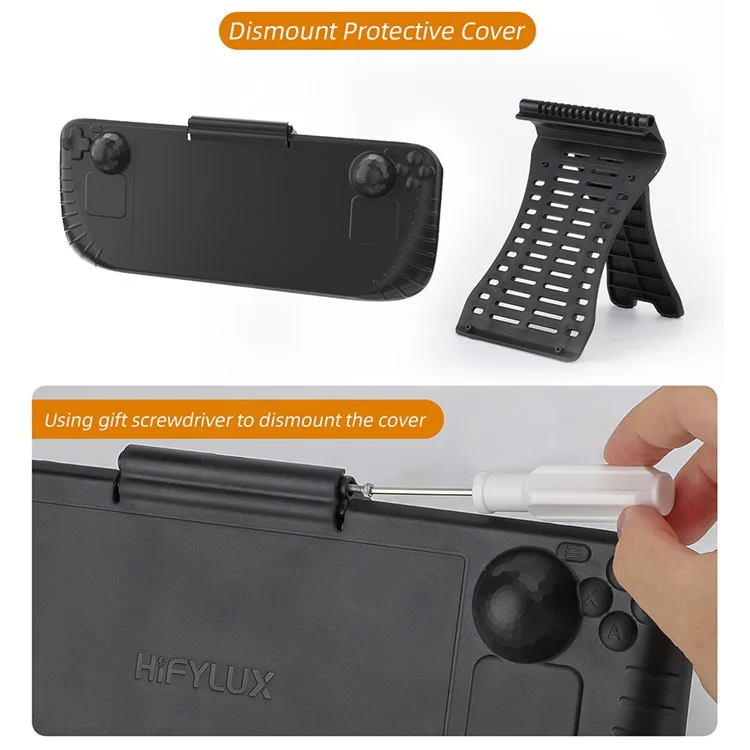 HIFYLUX ST-ZF40 Para Steam Deck Estuche de Protección Plástico 3 en 1 Visera de Sol Consola de Juego Soporte de Escritorio