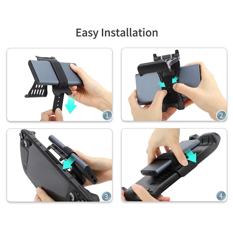 HIFYLUX For Steam Deck 2-in-1 Plastic+Silicone Game Console Desktop Stand Power Bank Holder