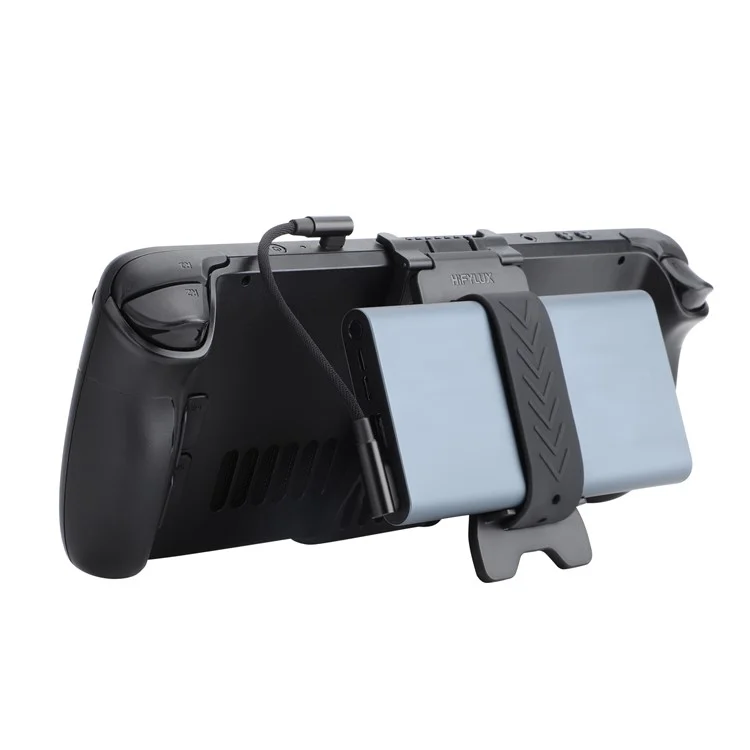 HIFYLUX For Steam Deck 2-in-1 Plastic+Silicone Game Console Desktop Stand Power Bank Holder