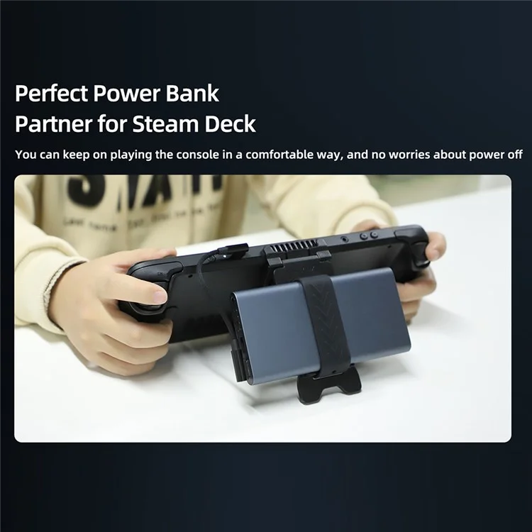 HIFYLUX For Steam Deck 2-in-1 Plastic+Silicone Game Console Desktop Stand Power Bank Holder