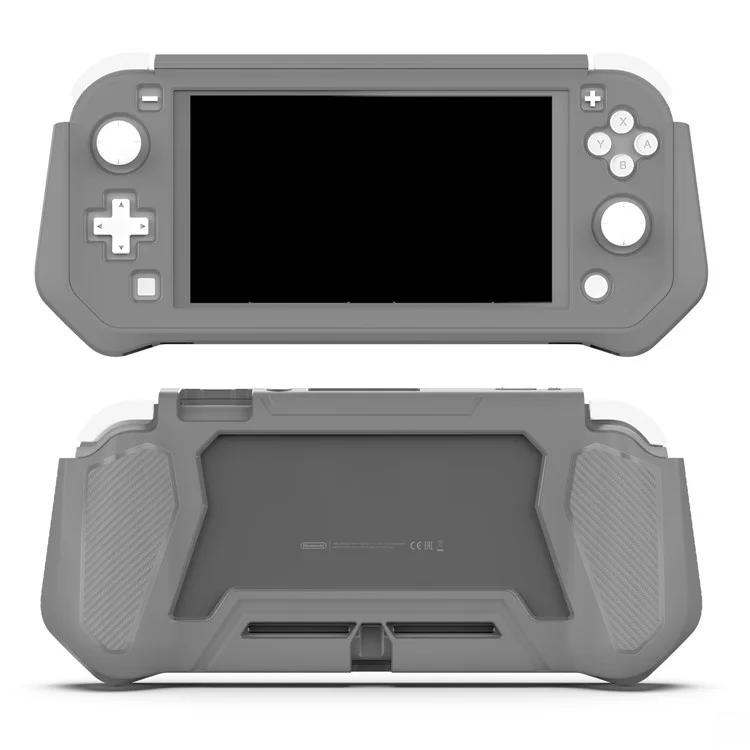 Protecteur de contrôleur de jeu pour Nintendo Switch Lite - Coque de protection en PC + TPU avec poignée - Gris