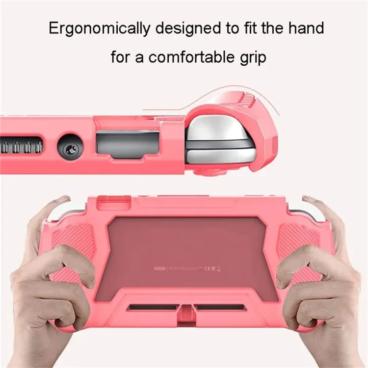 Protecteur de contrôleur de jeu pour Nintendo Switch Lite - Coque de protection en PC + TPU avec poignée - Gris
