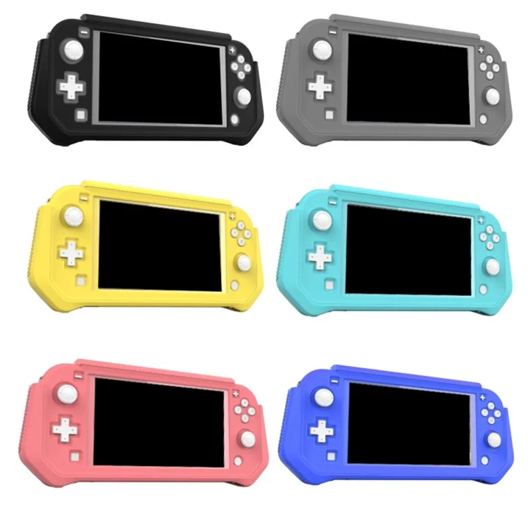 Protecteur de contrôleur de jeu pour Nintendo Switch Lite - Coque de protection en PC + TPU avec poignée - Gris