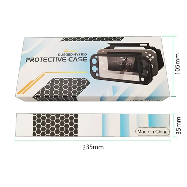 Protecteur de contrôleur de jeu pour Nintendo Switch Lite - Coque de protection en PC + TPU avec poignée - Gris