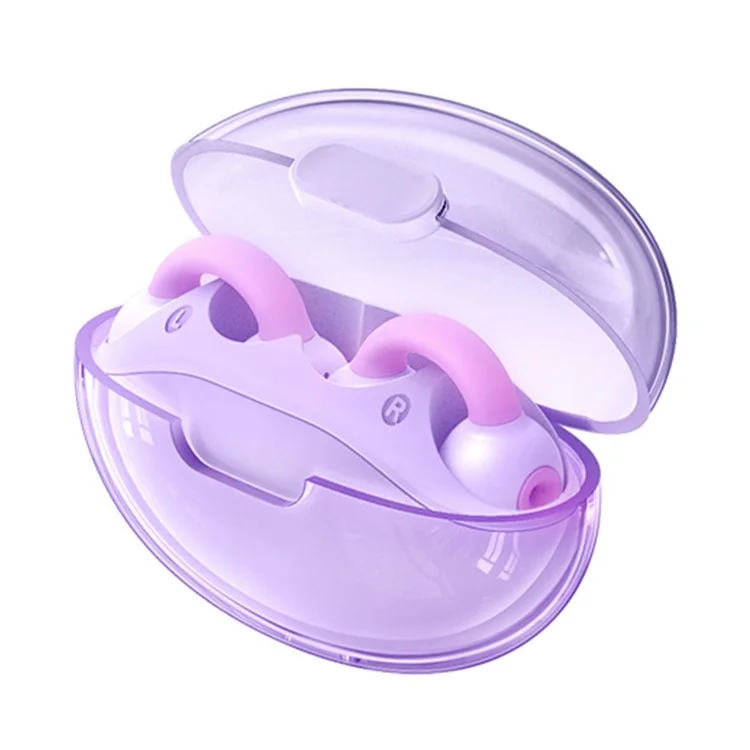 REMAX CozyBuds W15 Open Ear Headphone Bluetooth-compatible Wireless Headset Sport Running Clip-on Earphone - Purple