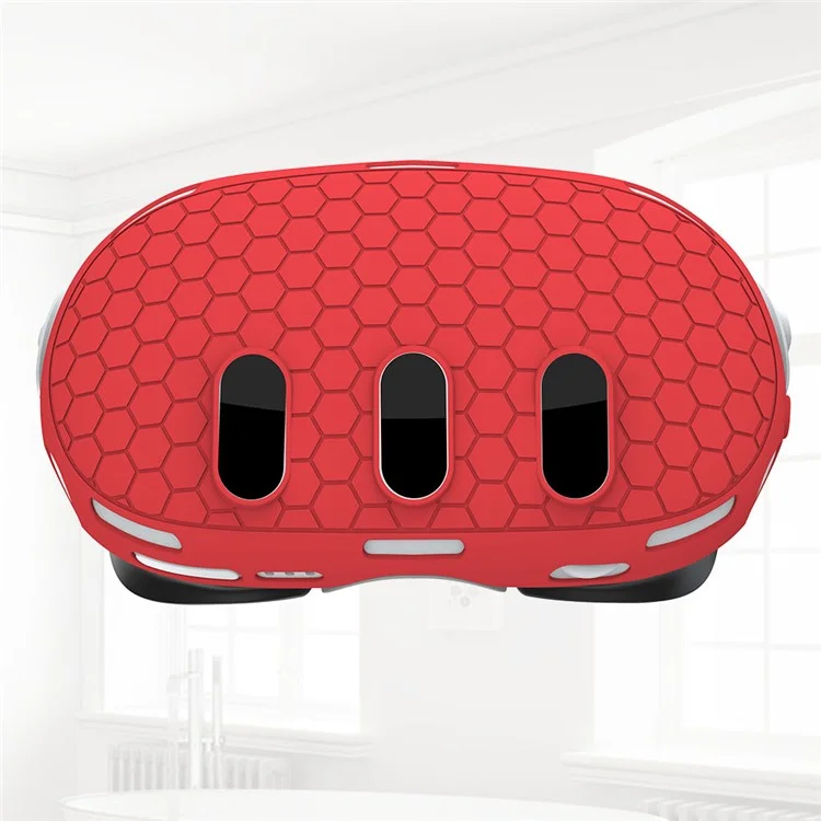 Funda protectora de silicona antideslizante y antiimpactos para Meta Quest 3 VR Headset - Rojo