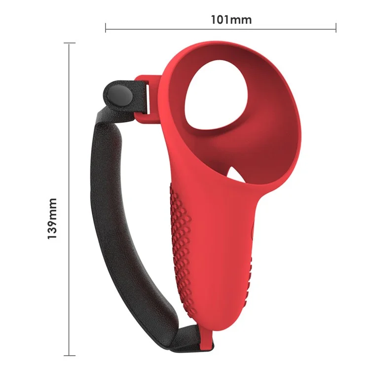 1 Par Para Meta Missão 3 Touch Controller Protetive Cover Anti-drop Silicone Case Com Alça de Mão - Vermelho