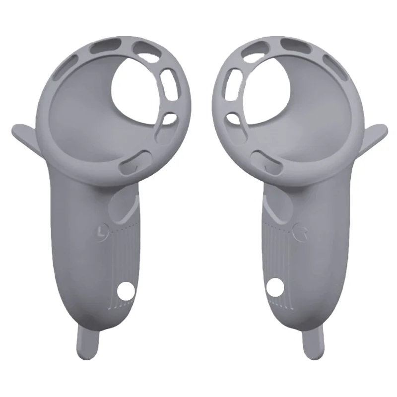 1 Pair Silicone Protective Case for Oculus Meta Quest 3 VR Touch Controller Handle Grip Cover - Grey