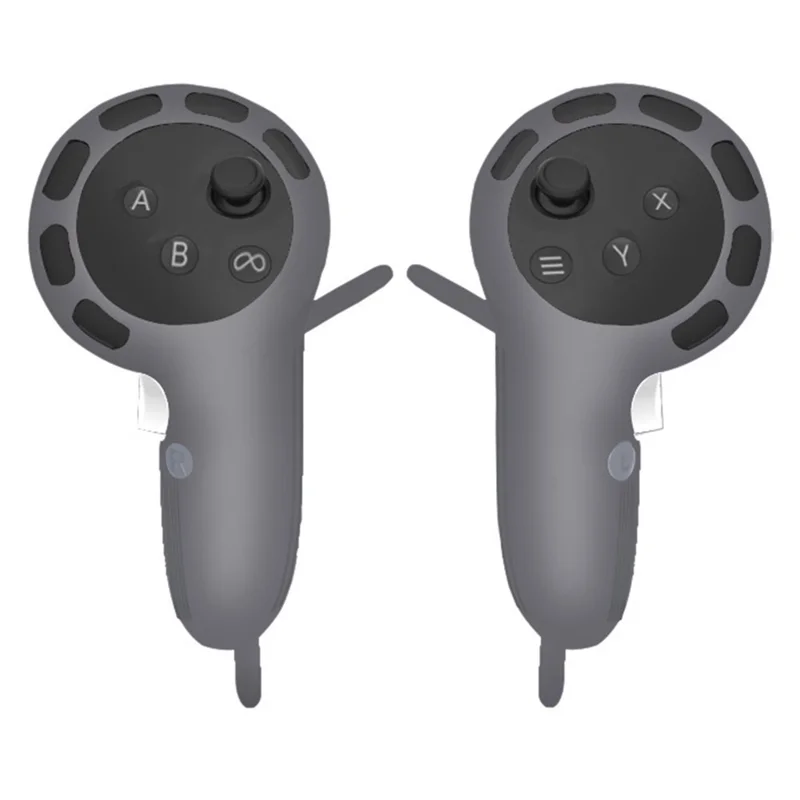 1 Pair Silicone Protective Case for Oculus Meta Quest 3 VR Touch Controller Handle Grip Cover - Grey