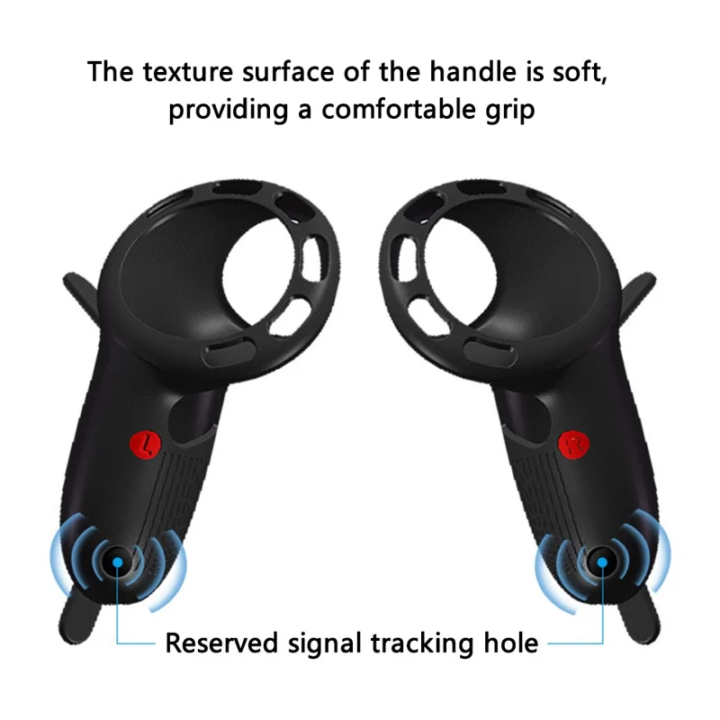 1 Pair Silicone Protective Case for Oculus Meta Quest 3 VR Touch Controller Handle Grip Cover - Grey