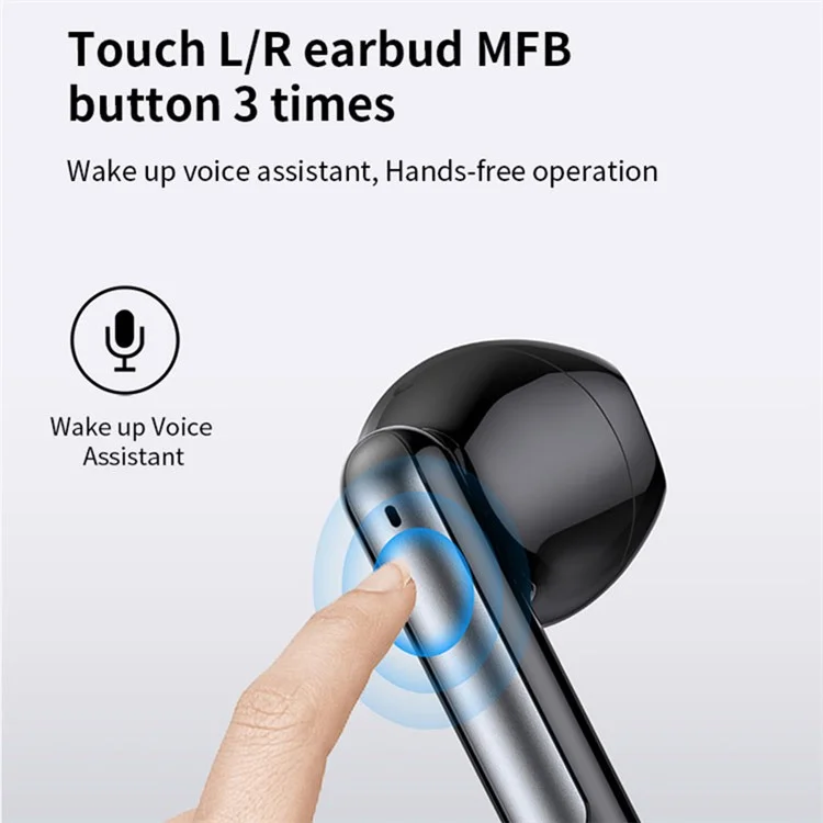S47 TWS Earphones Bluetooth-compatible 5.3 Wireless Earbuds with Digital Display Charging Case - Black