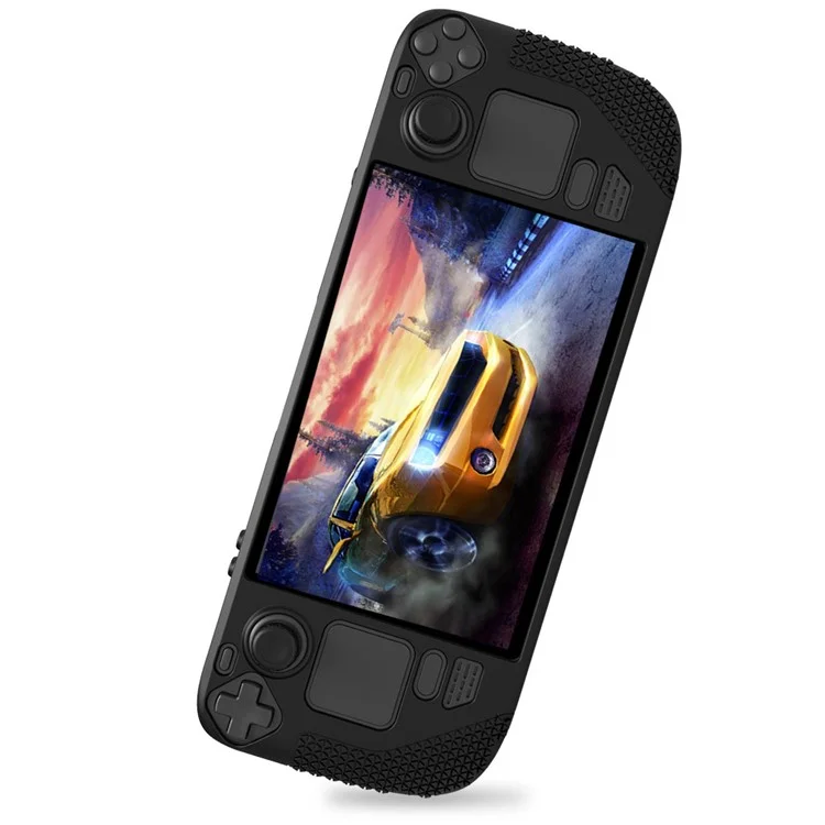 Funda protectora de silicona antirayado para Steam Deck con 2 tapas para los joysticks - Negro