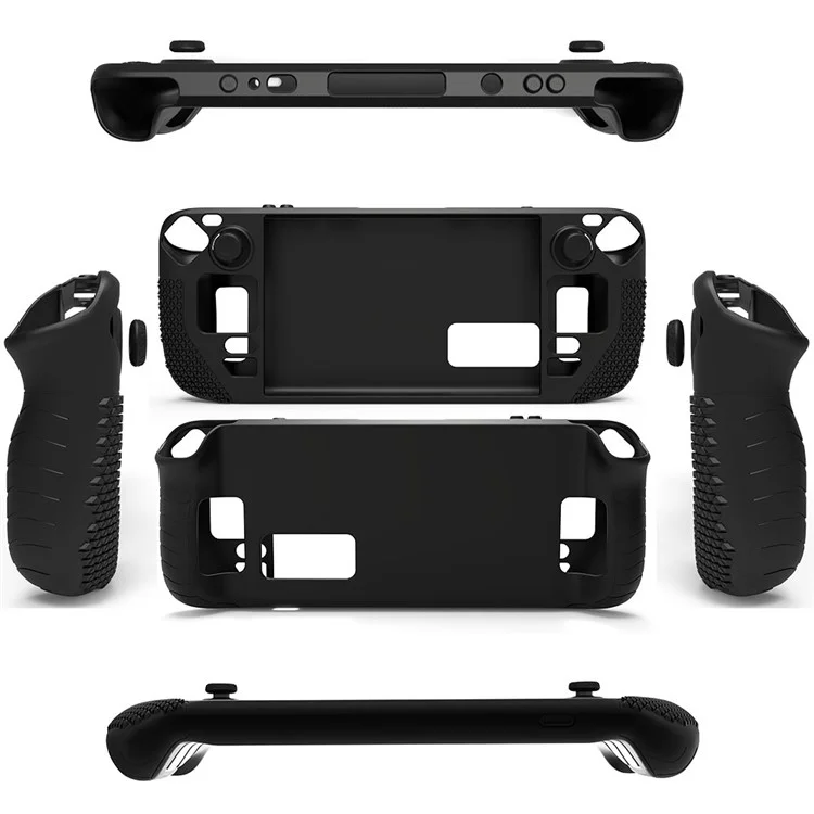 Funda protectora de silicona antirayado para Steam Deck con 2 tapas para los joysticks - Negro