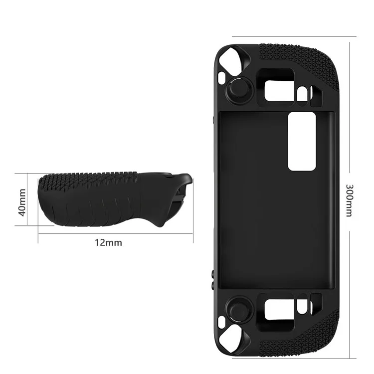 Funda protectora de silicona antirayado para Steam Deck con 2 tapas para los joysticks - Negro