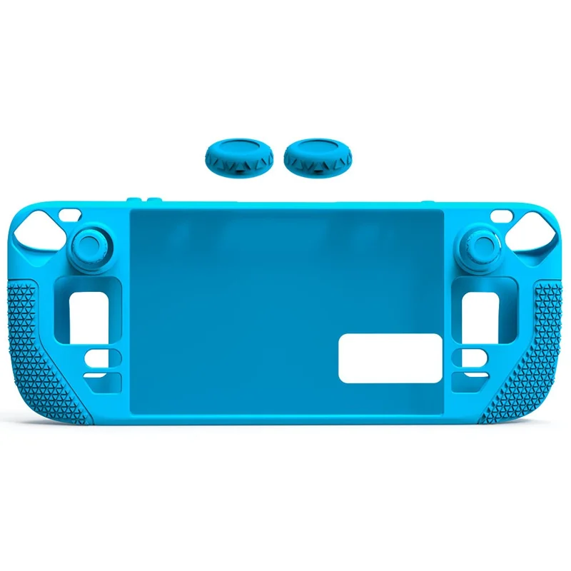 For Steam Deck Anti-Scratch Silicone Cover Protective Case with 2 Rocker Caps - Blå
